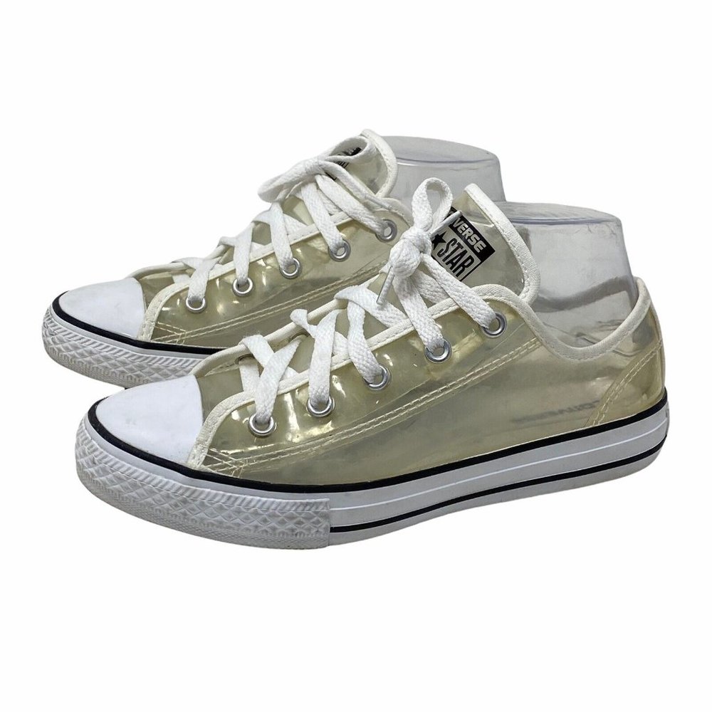 Converse Chuck Taylor All Star Junior Youth Size 3 Clear White Low Top Retro